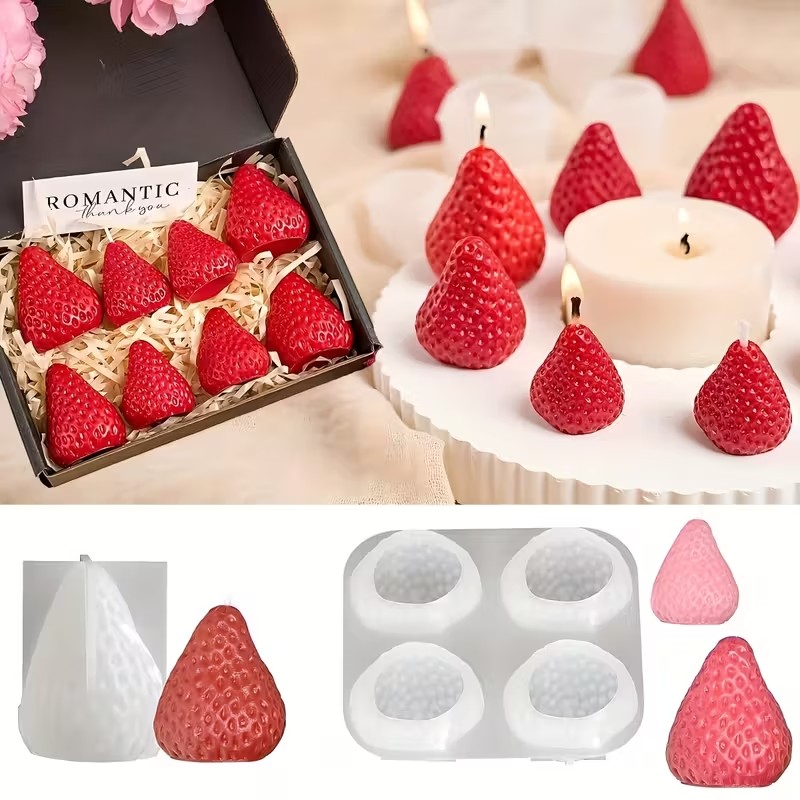 Soap Making Ins - Aardbei siliconen kaarsvorm voor doe-het-zelf aromatherapie