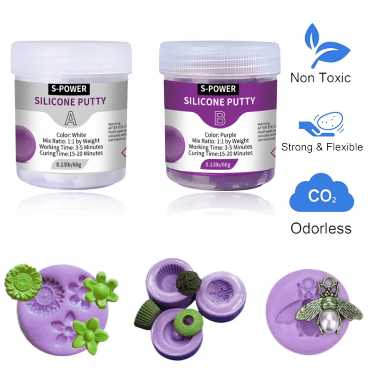 Soap Making Kit For Beginners - DIY siliconen vormplamuurset Gemakkelijk 1:1 mengverhouding